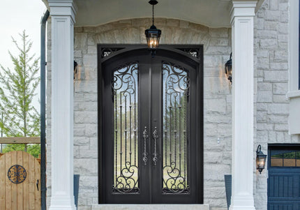 elitecustomdoor thermal break iron door with hand made scrollwork