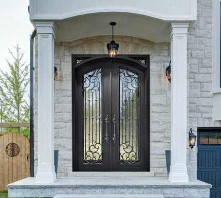 elitecustomdoor thermal break iron door with hand made scrollwork