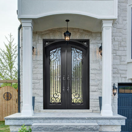 elitecustomdoor thermal break iron door with hand made scrollwork