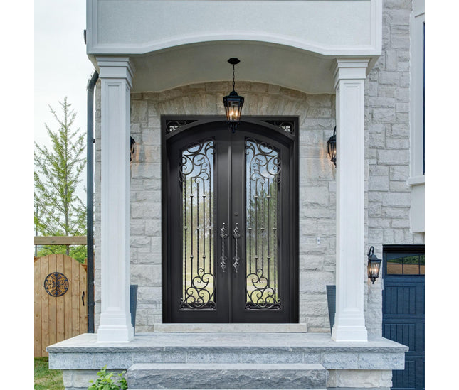 elitecustomdoor thermal break iron door with hand made scrollwork