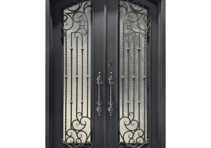 elitecustomdoor thermal break iron wrought door with double pane glass