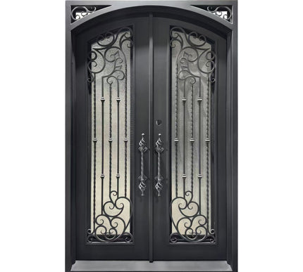 elitecustomdoor thermal break iron wrought door with double pane glass