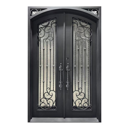 elitecustomdoor thermal break iron wrought door with double pane glass