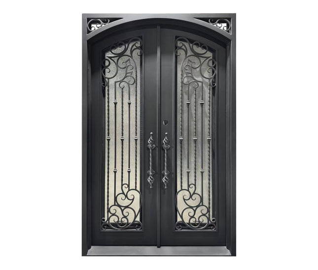 elitecustomdoor thermal break iron wrought door with double pane glass