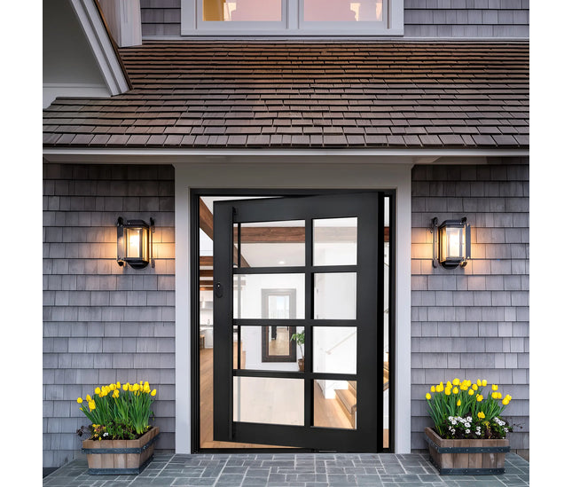EliteCustomDoor Thermal Break Iron Entry Pivot Door with Different Glass P-T104
