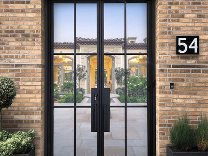 EliteCustomDoor Thermal Break Iron French Door with 6 Lites Clear Glass F-T117