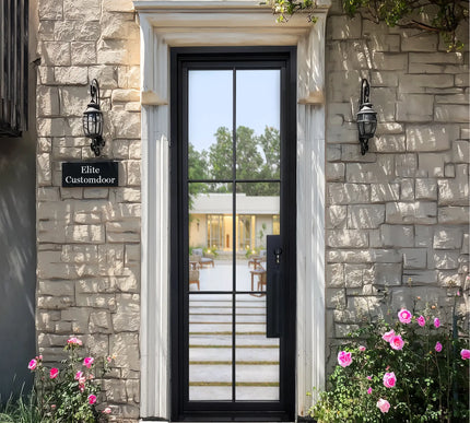 elite custom door single iron french entry door with 6 lites