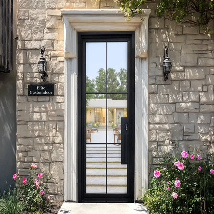 elite custom door single iron french entry door with 6 lites