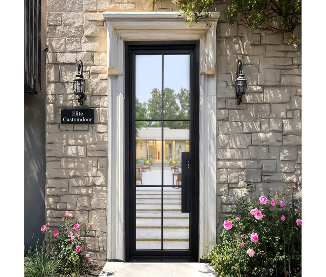 EliteCustomDoor Thermal Break Iron French Door with Tempered Glass F-T116