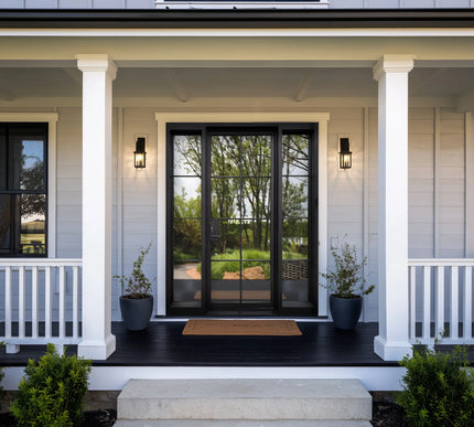 elitecustomdoor thermal break iron double French door with two sidelights