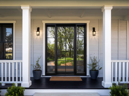 elitecustomdoor thermal break iron double French door with two sidelights