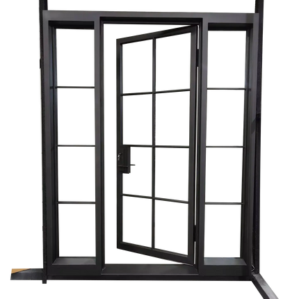 elitecustomdoor thermal break iron double French door with neat design and square top