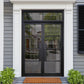 EliteCustomDoor Thermal Break Iron French Double Door with Transom and 4 Lites F-T103