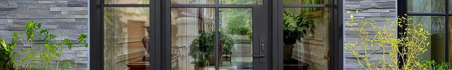 EliteCustomDoor Thermal Break Black Iron French Door with Sidelights F-T105