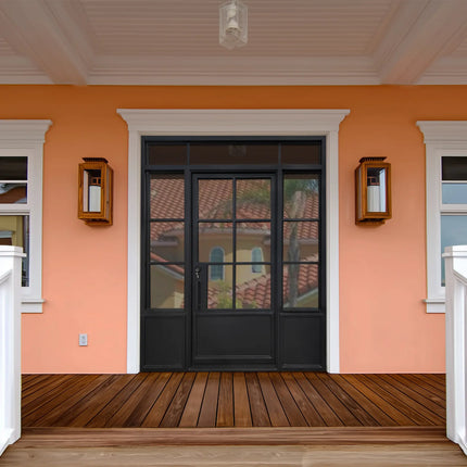 Elite Custom Door Thermal Break Iron French Single Door with Transom and Sidelights F-T120