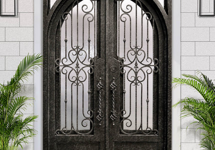 Customized thermal break iron front double door