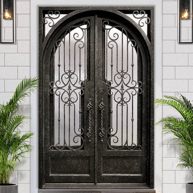 Customized thermal break iron front double door