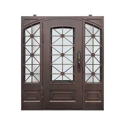 elitecustomdoor thermal break iron wrought front door with square top and kick plate