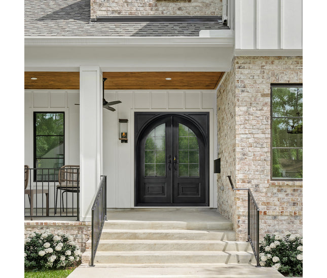elitecustomdoor thermal break iron wrought door with 8 lite tempered glass