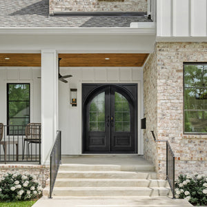 elitecustomdoor thermal break iron wrought door with 8 lite tempered glass