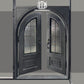 elitecustomdoor high quality thermal break iron wrouhght door with kickplate and square top