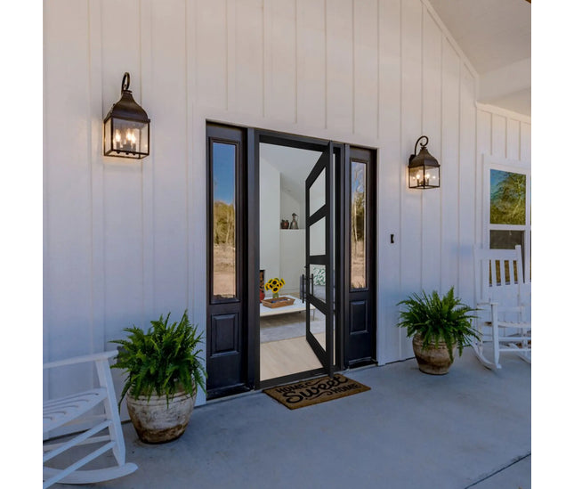 elitecustomdoor square top iron pivot door with two sidelights
