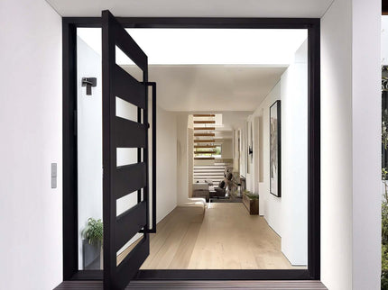 Elite Custom Door Thermal Break Single Iron Pivot Door with High Quality Tempered Glass P-T106