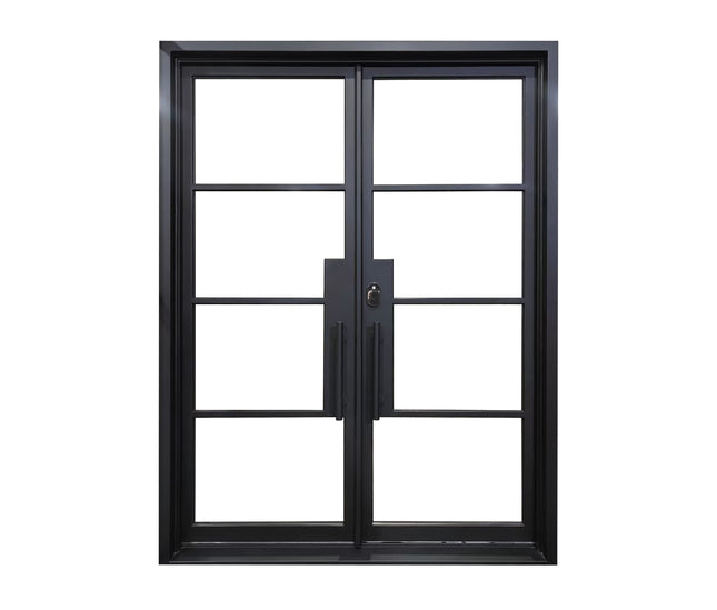 elitecustomdoor thermal break iron wrought french door square top and clear tempered glass
