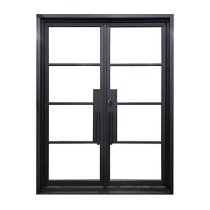 elitecustomdoor thermal break iron wrought french door square top and clear tempered glass