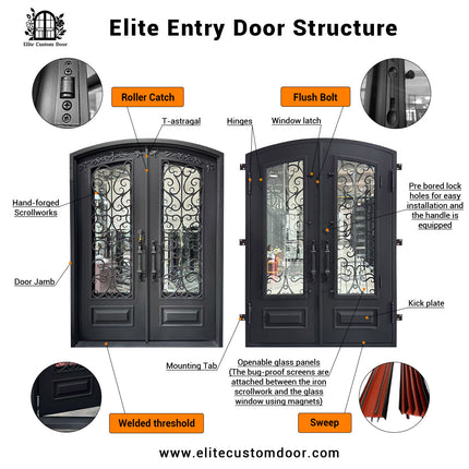 elite custom door iron entry door structure with hand-forged artistry 