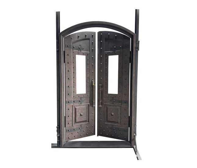 elitecustomdoor iron wrought front door with clear tempered glass