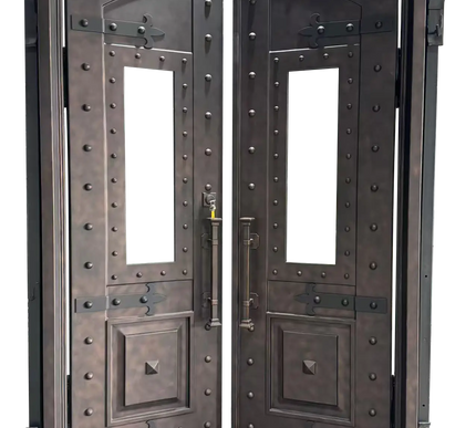 elitecustomdoor iron wrought front door with clear tempered glass