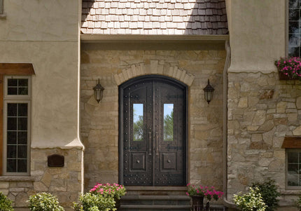 elitecustomdoor iron wrought entry door with kickplate