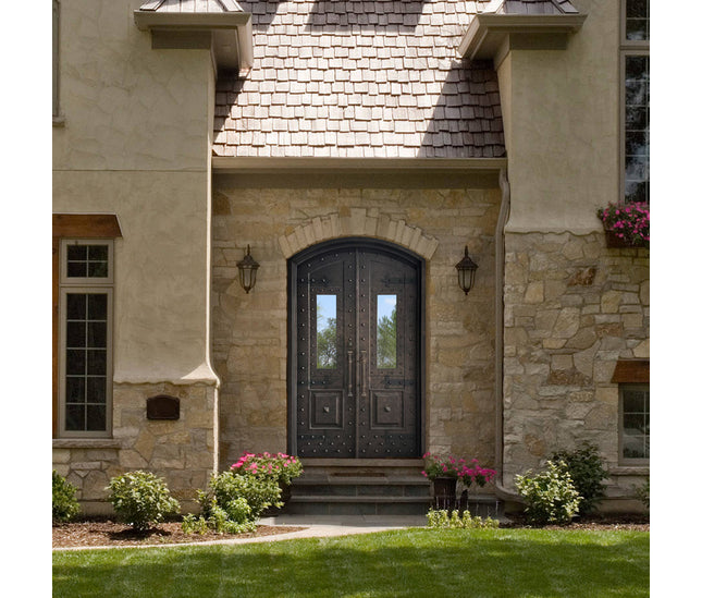 elitecustomdoor iron wrought entry door with kickplate