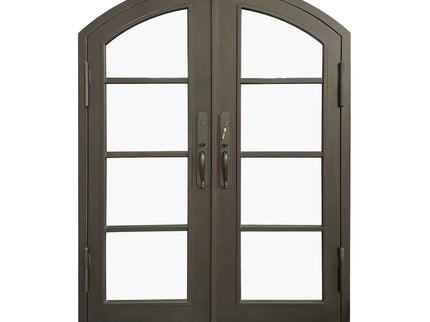Elite Custom Made Iron Double French Door with 4 Lites and Glass