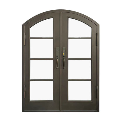 Elite Custom Made Iron Double French Door with 4 Lites and Glass