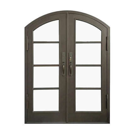Elite Custom Door Iron French Entry Double Door with Arched Top