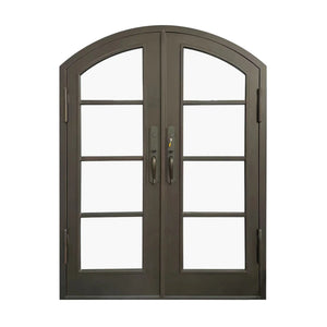 Elite Custom Door Iron French Entry Double Door with Arched Top