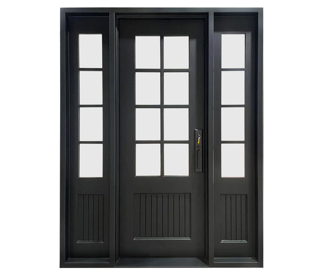 Elite Custom Made Iron Single French Door with Sidelights