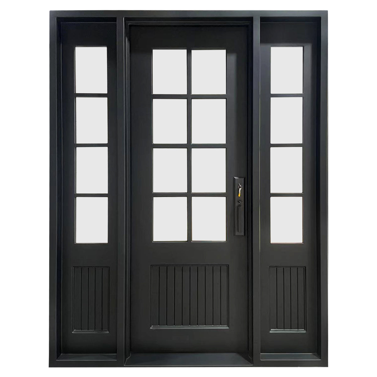 Elite Custom Made Iron Single French Door with Sidelights