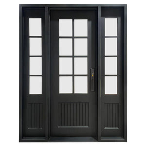 Elite Custom Made Iron Single French Door with Sidelights