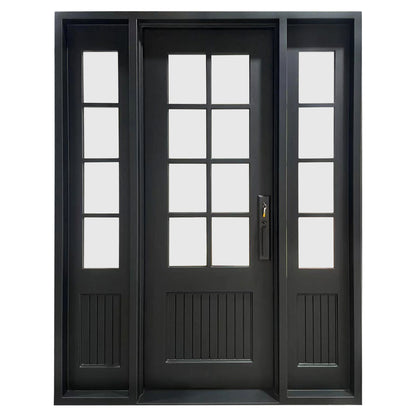 Elite Custom Made Iron Single French Door with Sidelights