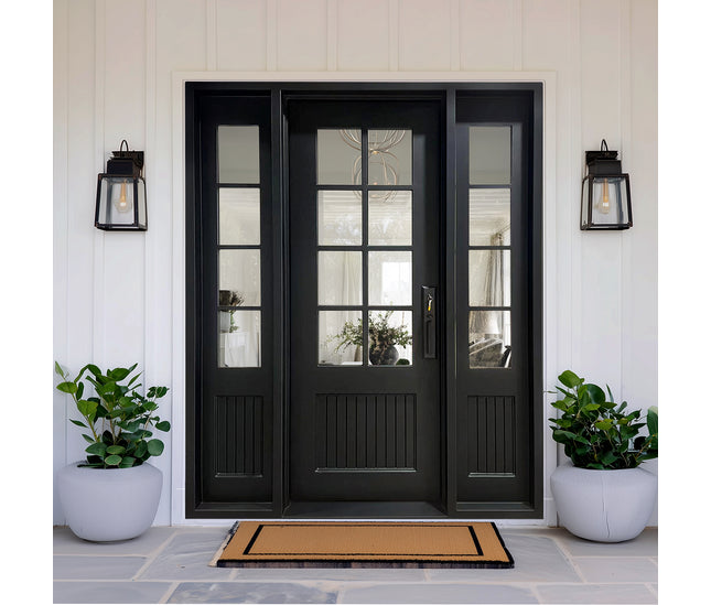 EliteCustomDoor Thermal Break Iron French Single Door with Sidelights F-T104