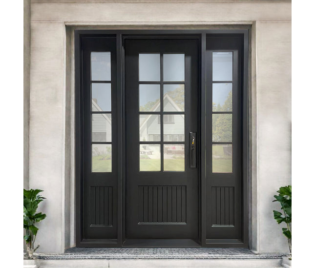Elite Custom Made Iron Single French Door with Sidelights