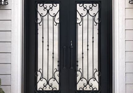 Elite Custom size Iron front double door design with matt black E-S112