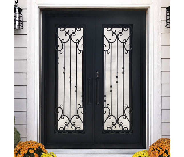 Elite Custom size Iron front double door design with matt black E-S112