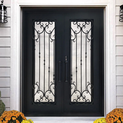 Elite Custom size Iron front double door design with matt black E-S112