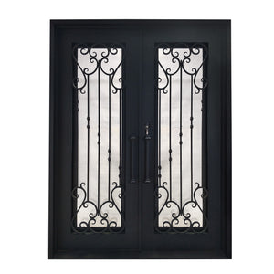 Elite Custom Door Wrought Iron Double Door with Square Top