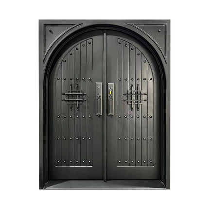 Elite Custom Door Iron Front Double Door No Glass Design