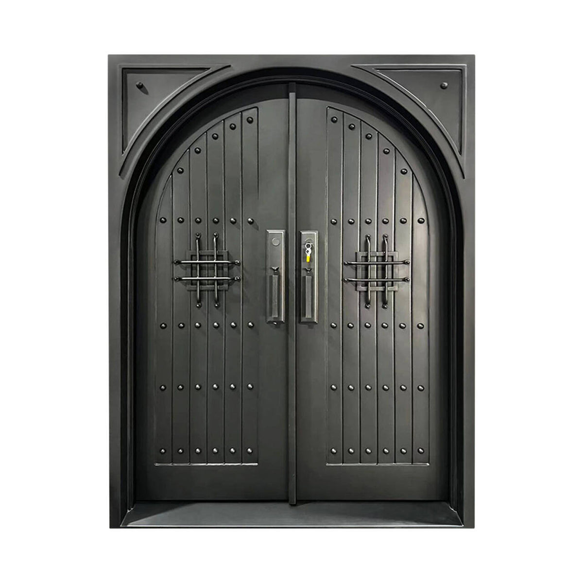 Elite Custom Door Iron Front Double Door No Glass Design